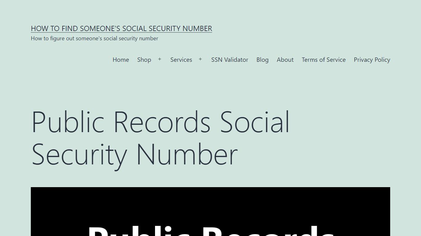 Public Records Social Security Number - How To Find ...